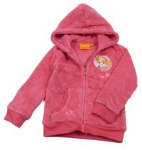 Tmavorůžový plyšový bomber s PAW PATROL - Skye a kapucňou nickelodeon
