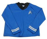 Kostým - Modro-safírovo-černé vzorované triko 