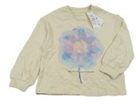 Nové - smetanové triko s kytičkou M&S