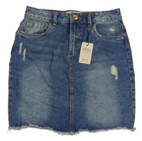 Nové - modrá rifľová sukňa s vyšúchaním Denim Co.