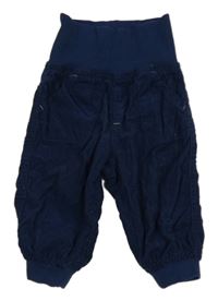 Tmavomodré manšestráky s úpletovým pasem lupilu