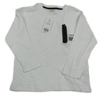 Nové - bílé žebrované triko s kapsou a znakem F&F