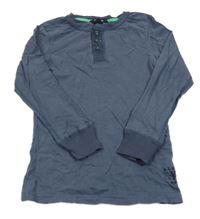 Tmavomodré pruhované pyžamové triko H&M