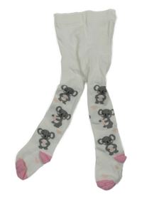 Bielo-ružové pančuchy s myšmi