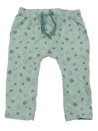 Olivové turecké tepláky s ježečky a lístečky a muchomůrkami orsolino