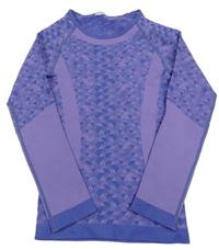 Fialovo-tmavofialové vzorované thermo triko