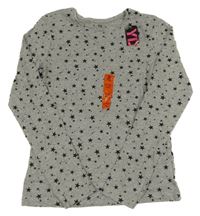 Nové - sivé melírované tričko s hviezdičkami YD