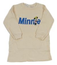 Smetanové teplákové šaty s Minnie a kapsou ZARA
