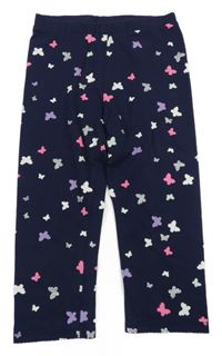 Tmavomodré capri legíny s motýlikmi H&M