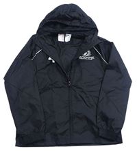 Černá šusťáková fotbalová bunda - Antonine F.C. s kapucňou Adidas
