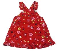 Červené kvetované menšestrové šaty Pumpkin patch