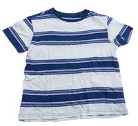 Tmavomodro-modro-biele pruhované tričko Next