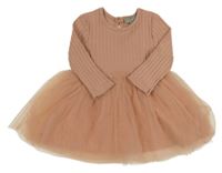 Starorůžové bavlněno/tylové šaty se vzorem Primark