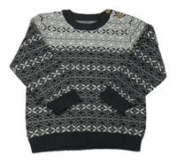 Antracitovo-sivý vzorovaný sveter Nutmeg