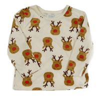 Smotanové plyšové tričko so sobmi Primark