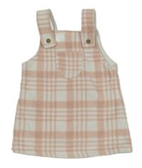 Ružovo-biele kockované fleecové šaty s vreckom George