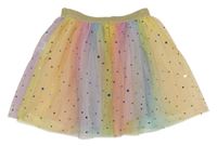 Barevná tylová sukně s hvězdami