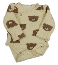 Krémové prešívané zateplené body s medveďmi Sinsay