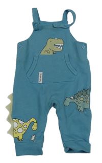 Modré žebrované laclové tepláky s dinosaury George