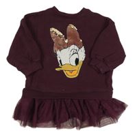 Vínové teplákovo/tylové šaty s Daisy z překlápěcích flitrů Next