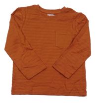 Hnědé pruhované triko s kapsou Nutmeg