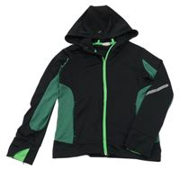Čierna športová prepínaci mikina so vzorom a kapucňou H&M