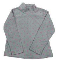 Sivá bodkovaná á fleecová mikina so stojačikom