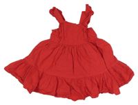 Červené pruhované krepové šaty F&F