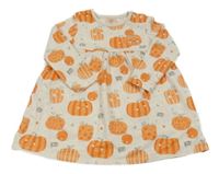 Béžové melírované bavlnené šaty s dýněmi F&F