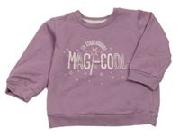 Staroružová mikina s nápisom a hviezdami Ergee