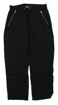 Čierne ľahké crop nohavice so zipy H&M