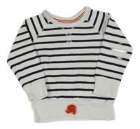 Bielo-tmavomodrá pruhovaná mikina Petit Bateau