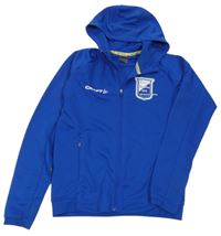 Modrá športová prepínaci mikina s potlačou a kapucňou Craft