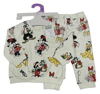 Nové - 2set - Smetanová mikina s Mickeym a přáteli + tepláky Primark