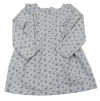 Sivo-modré kvetované teplákové šaty Primark