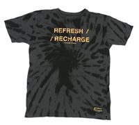 Tmavošedo-čierne vzorované tričko s nápisom Primark
