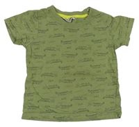 Khaki vzorované tričko s krokodílmi  Ergee