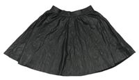 Čierna koženková plisovaná sukňa Zara