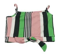 Ružovo-zeleno-čierny pruhovaný crop top V by Very