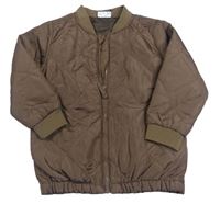 Hnědý šusťákový lehce zateplený prošívaný bomber Pep&Co