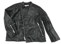 Černý koženkový crop křivák H&M
