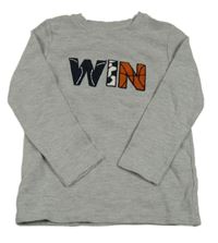 Šedá žebrovaná mikina s nápisem Topolino