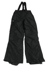 Černé šusťákové funkční oteplovačky s trakami Crivit