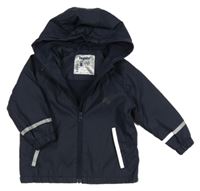 Tmavomodrá nepromokavá zateplená bunda s kapucňou Lupilu