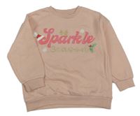 Svetloružová mikina s nápisom F&F