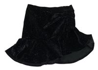 Čierna trblietavá zamatová sukňa so zdrhováním