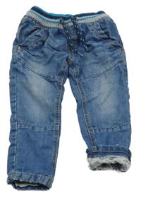 Modré podšité rifle s úpletovým pasem C&A