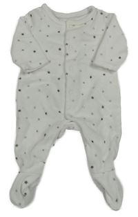 Bílý sametový overal s hvězdičkami 