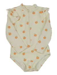 Smetanové vzorované UV plavky s pomeranči F&F