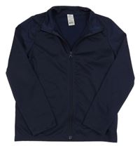 Tmavomodrá propínací sportovní mikina Decathlon